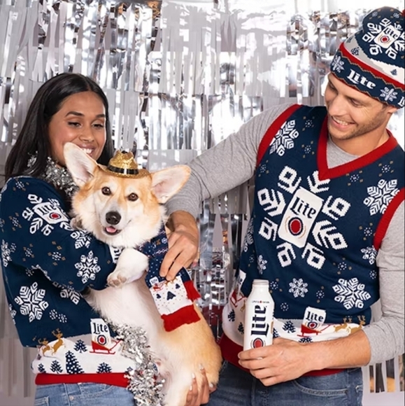 Miller Lite 2019 Ugly Holdiay Sweater Collection Scarf & Beanie Set - Picture 5 of 10